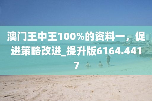 澳门王中王100%的资料一，促进策略改进_提升版6164.4417