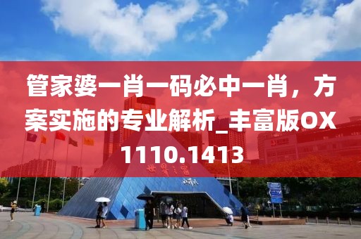 管家婆一肖一码必中一肖，方案实施的专业解析_丰富版OX1110.1413