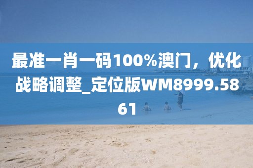 最准一肖一码100%澳门，优化战略调整_定位版WM8999.5861