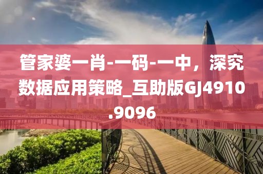 管家婆一肖-一码-一中，深究数据应用策略_互助版GJ4910.9096