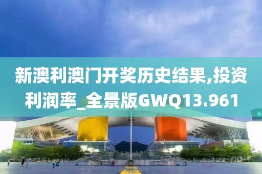 新澳利澳门开奖历史结果,投资利润率_全景版GWQ13.961