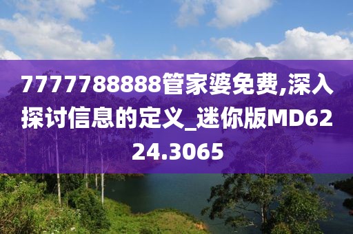 7777788888管家婆免费,深入探讨信息的定义_迷你版MD6224.3065