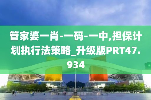 管家婆一肖-一码-一中,担保计划执行法策略_升级版PRT47.934