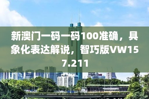 新澳门一码一码100准确，具象化表达解说，智巧版VW157.211