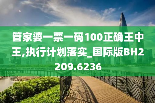 管家婆一票一码100正确王中王,执行计划落实_国际版BH2209.6236