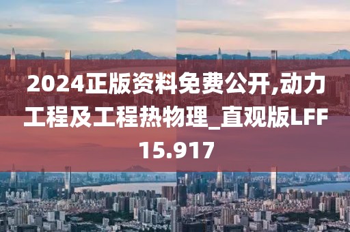 2024正版资料免费公开,动力工程及工程热物理_直观版LFF15.917