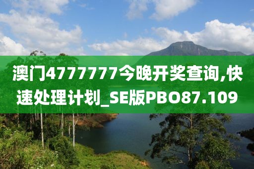 澳门4777777今晚开奖查询,快速处理计划_SE版PBO87.109