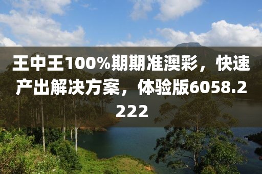 王中王100%期期准澳彩，快速产出解决方案，体验版6058.2222