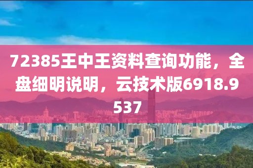 72385王中王资料查询功能，全盘细明说明，云技术版6918.9537