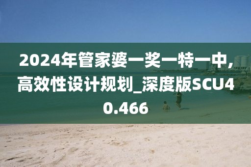 2024年管家婆一奖一特一中,高效性设计规划_深度版SCU40.466