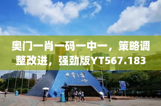 奥门一肖一码一中一，策略调整改进，强劲版YT567.183