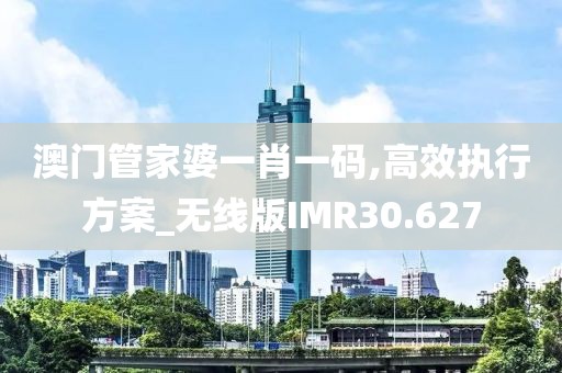 澳门管家婆一肖一码,高效执行方案_无线版IMR30.627