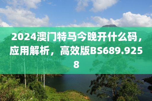 2024澳门特马今晚开什么码，应用解析，高效版BS689.9258