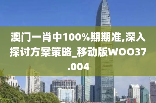 澳门一肖中100%期期准,深入探讨方案策略_移动版WOO37.004