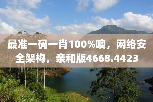 最准一码一肖100%噢，网络安全架构，亲和版4668.4423