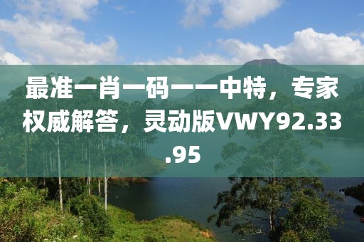 最准一肖一码一一中特，专家权威解答，灵动版VWY92.33.95