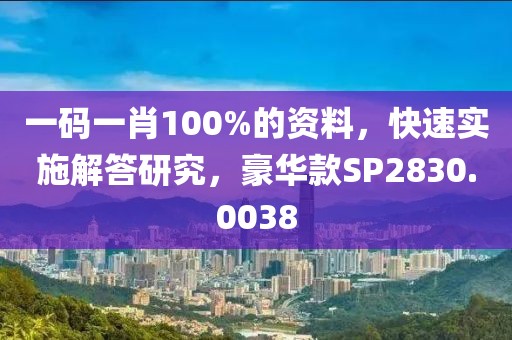 一码一肖100%的资料，快速实施解答研究，豪华款SP2830.0038