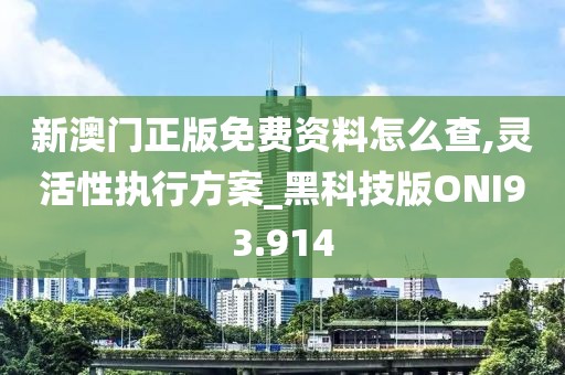 新澳门正版免费资料怎么查,灵活性执行方案_黑科技版ONI93.914