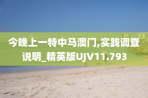 今晚上一特中马澳门,实践调查说明_精英版UJV11.793