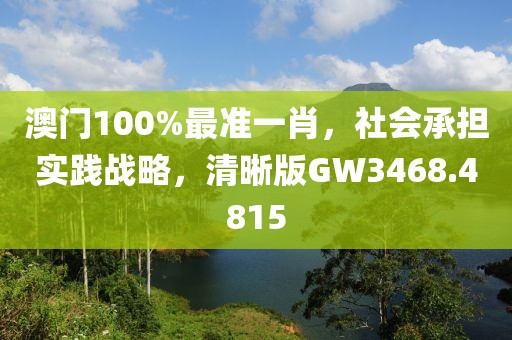 澳门100%最准一肖，社会承担实践战略，清晰版GW3468.4815