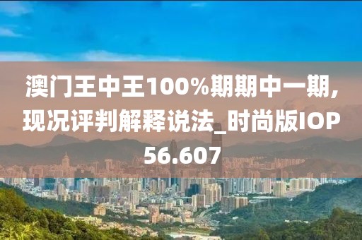 澳门王中王100%期期中一期,现况评判解释说法_时尚版IOP56.607