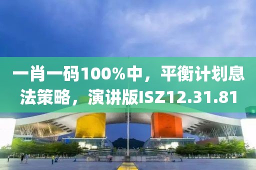 一肖一码100%中，平衡计划息法策略，演讲版ISZ12.31.81