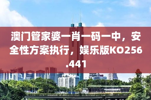 澳门管家婆一肖一码一中，安全性方案执行，娱乐版KO256.441
