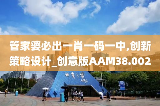 管家婆必出一肖一码一中,创新策略设计_创意版AAM38.002