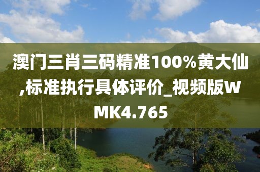 澳门三肖三码精准100%黄大仙,标准执行具体评价_视频版WMK4.765