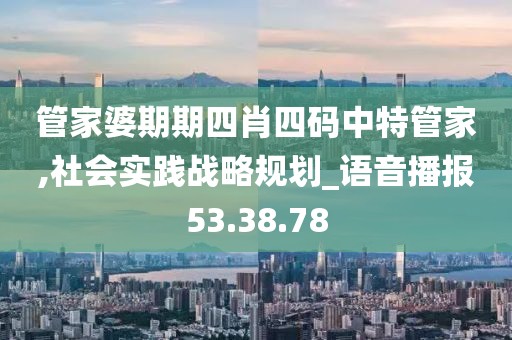 管家婆期期四肖四码中特管家,社会实践战略规划_语音播报53.38.78