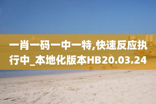 一肖一码一中一特,快速反应执行中_本地化版本HB20.03.24