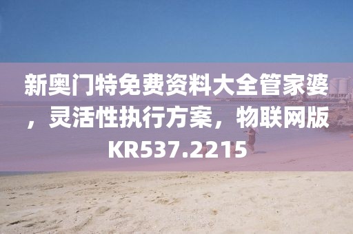 新奥门特免费资料大全管家婆，灵活性执行方案，物联网版KR537.2215