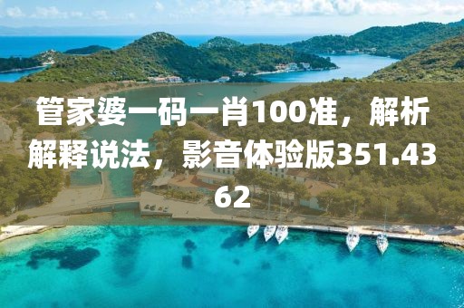 管家婆一码一肖100准，解析解释说法，影音体验版351.4362