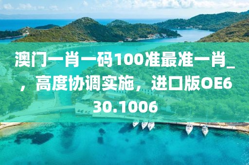澳门一肖一码100准最准一肖_，高度协调实施，进口版OE630.1006