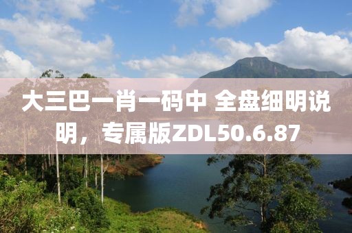 大三巴一肖一码中 全盘细明说明，专属版ZDL50.6.87