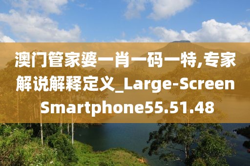 澳门管家婆一肖一码一特,专家解说解释定义_Large-Screen Smartphone55.51.48