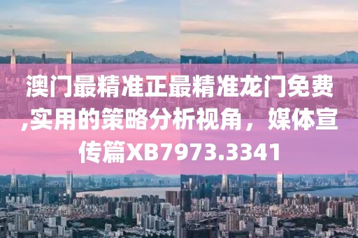 澳门最精准正最精准龙门免费,实用的策略分析视角，媒体宣传篇XB7973.3341
