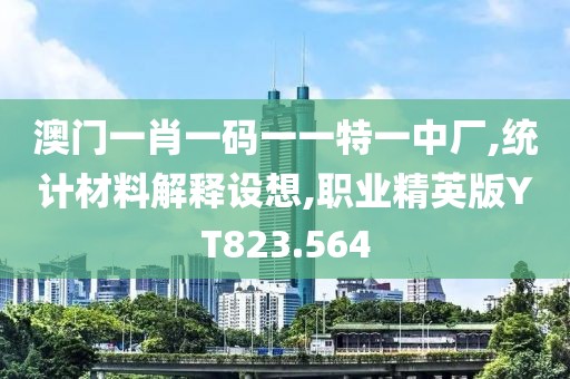 澳门一肖一码一一特一中厂,统计材料解释设想,职业精英版YT823.564